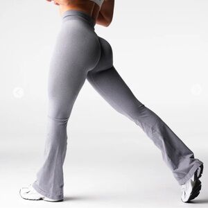 NVGTN Gray Leggings with Flared Design